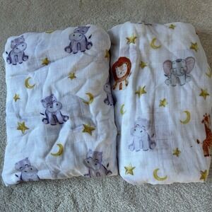 San Francisco Baby Blanket Tiger Giraffe Hippo Swaddle Soft Bamboo Viscose Lovey